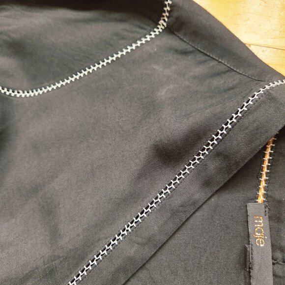 MAJE Elegant Black 100% Silk Shirt - Picture 2 of 5